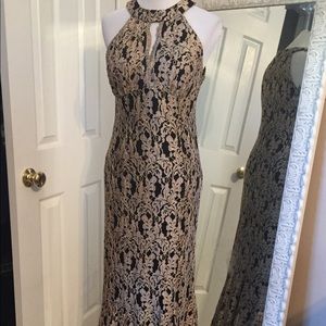 Stunning Black & Gold Evening Dress size 10